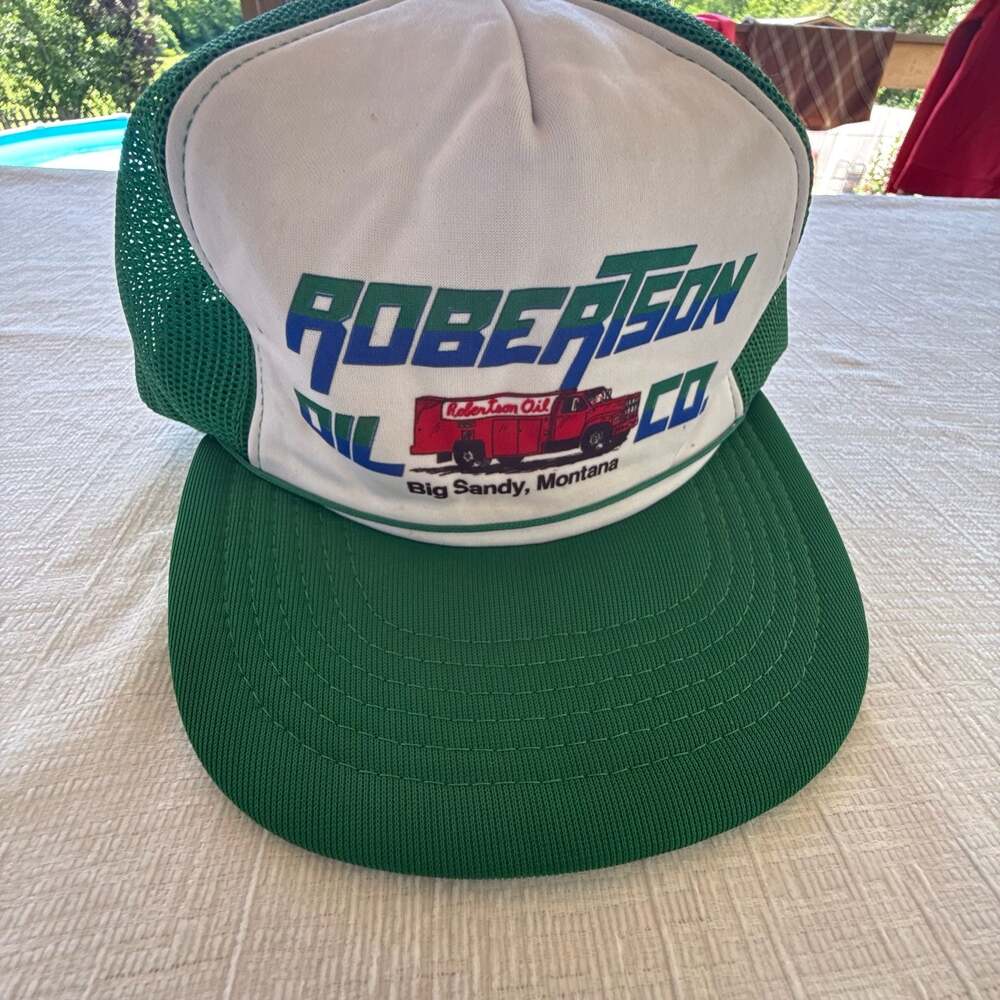 Vintage Robertson Oil Co. Big Sandy Montana Trucker Hat Snapback